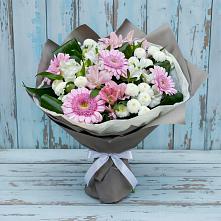 Букет цветов из:  Герберы, Альстромерии и Хризантемы #REPLACE_PRED# Александровское Томской области