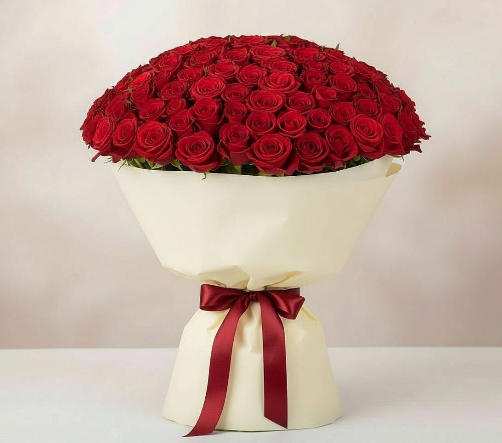 Букет 101 Красная роза Милано в Александровское Томской области