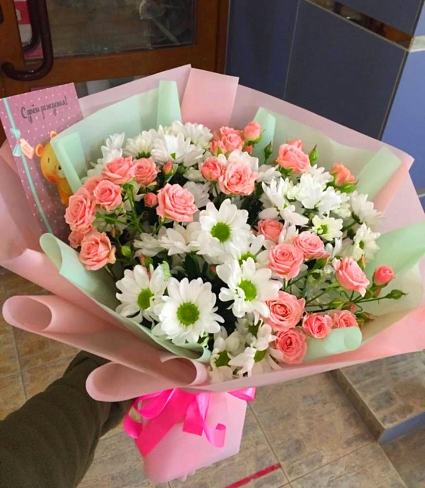 Букет цветов из: Розы и Хризантемы в Александровское Томской области