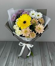 Букет цветов из:  Розы, Герберы и Хризантемы в Александровское Томской области