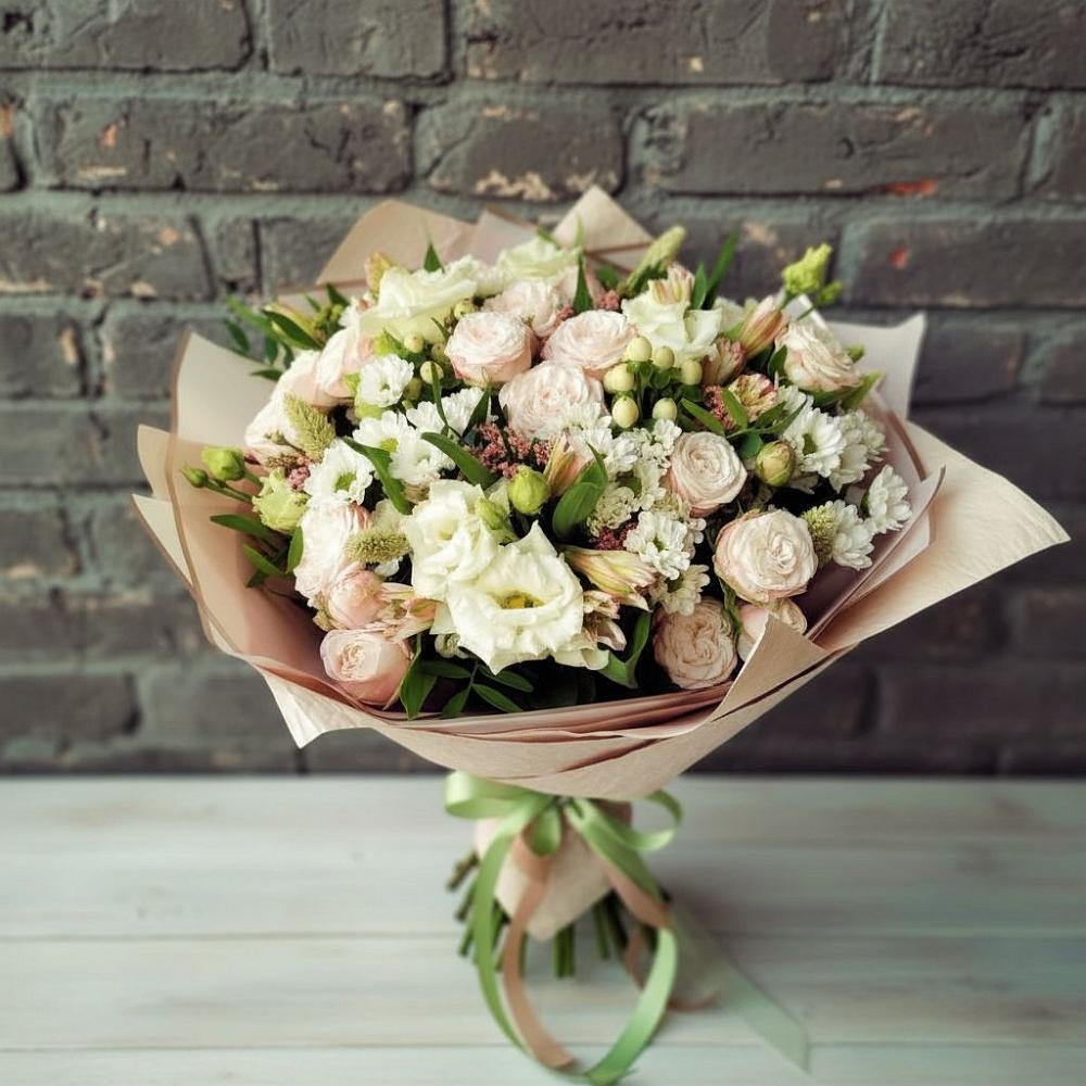 Букет цветов из: Альстромерии, Розы и Хризантемы в Александровское Томской области