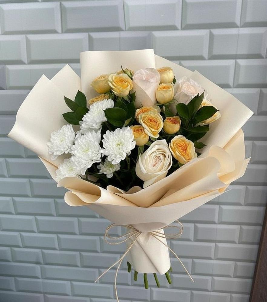 Букет цветов из: Розы и Хризантемы в Александровское Томской области