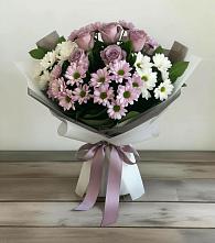 Букет цветов из:  Хризантемы и Розы в Александровское Томской области