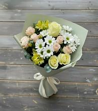 Букет цветов из:  Альстромерии, Розы и Хризантемы в Александровское Томской области