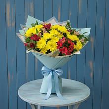 Букет цветов из:  Альстромерии и Хризантемы в Александровское Томской области