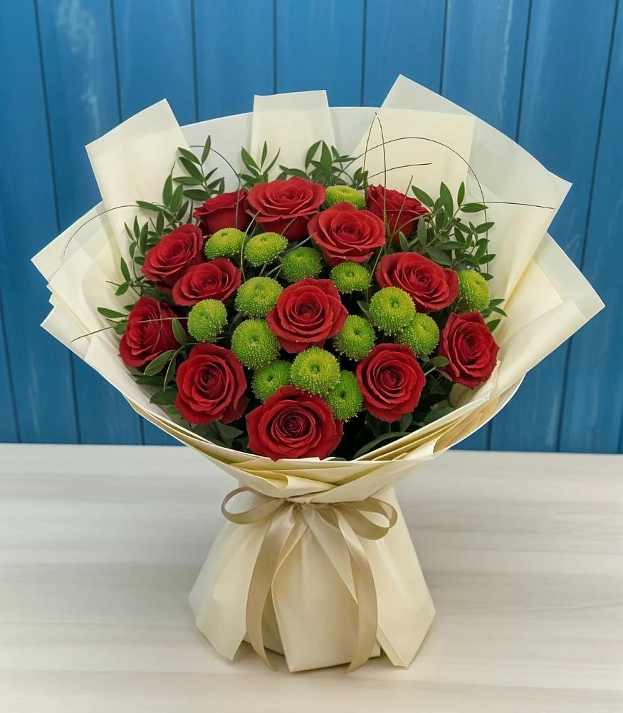 Букет цветов из: Розы и Хризантемы в Александровское Томской области