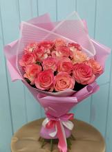 Букет 15 Розовых роз Равель в Александровское Томской области